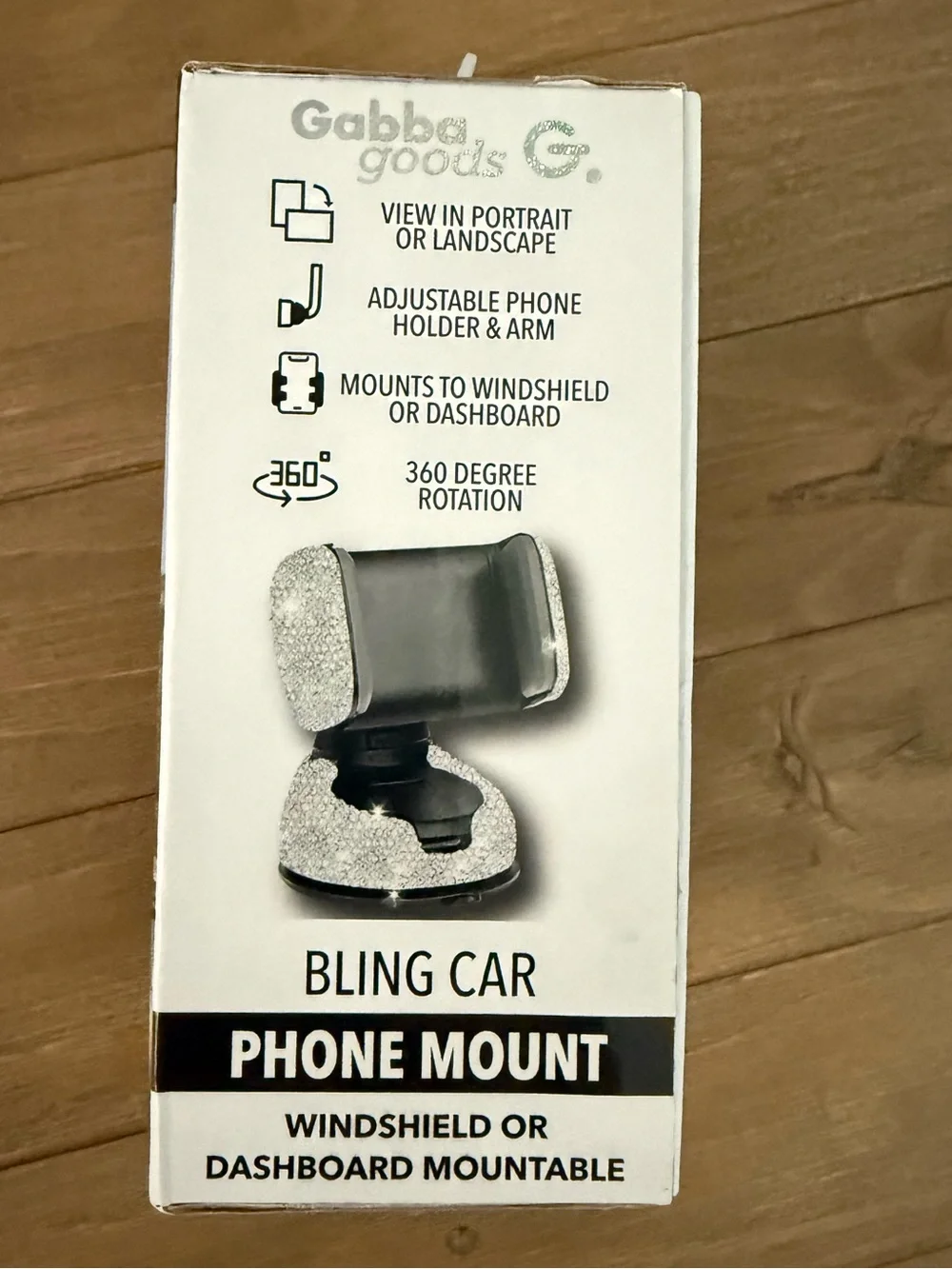 Sparkling Rhinestone Car Phone Holder Mount for Women Bling Dashboard Windshield